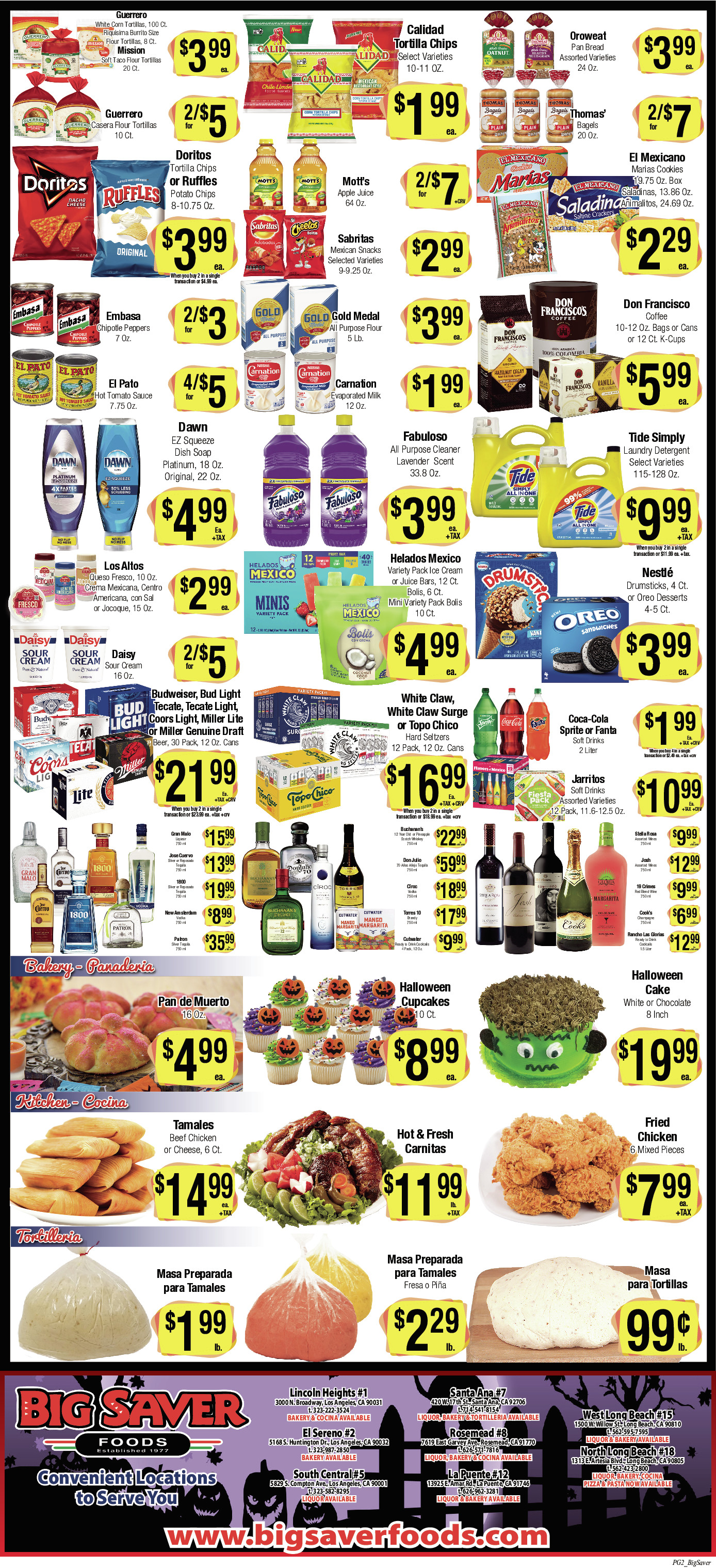 Big Saver Food Weekly AD 2 Page. valid thruogh 10/23/2024 - 10/29/2024